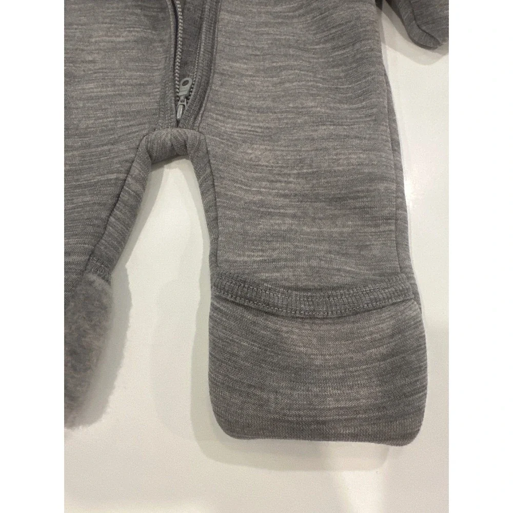 Huttelihut Wool Fleece Pram Suit Hooded Bunting Grey NEW 0-3m 480997